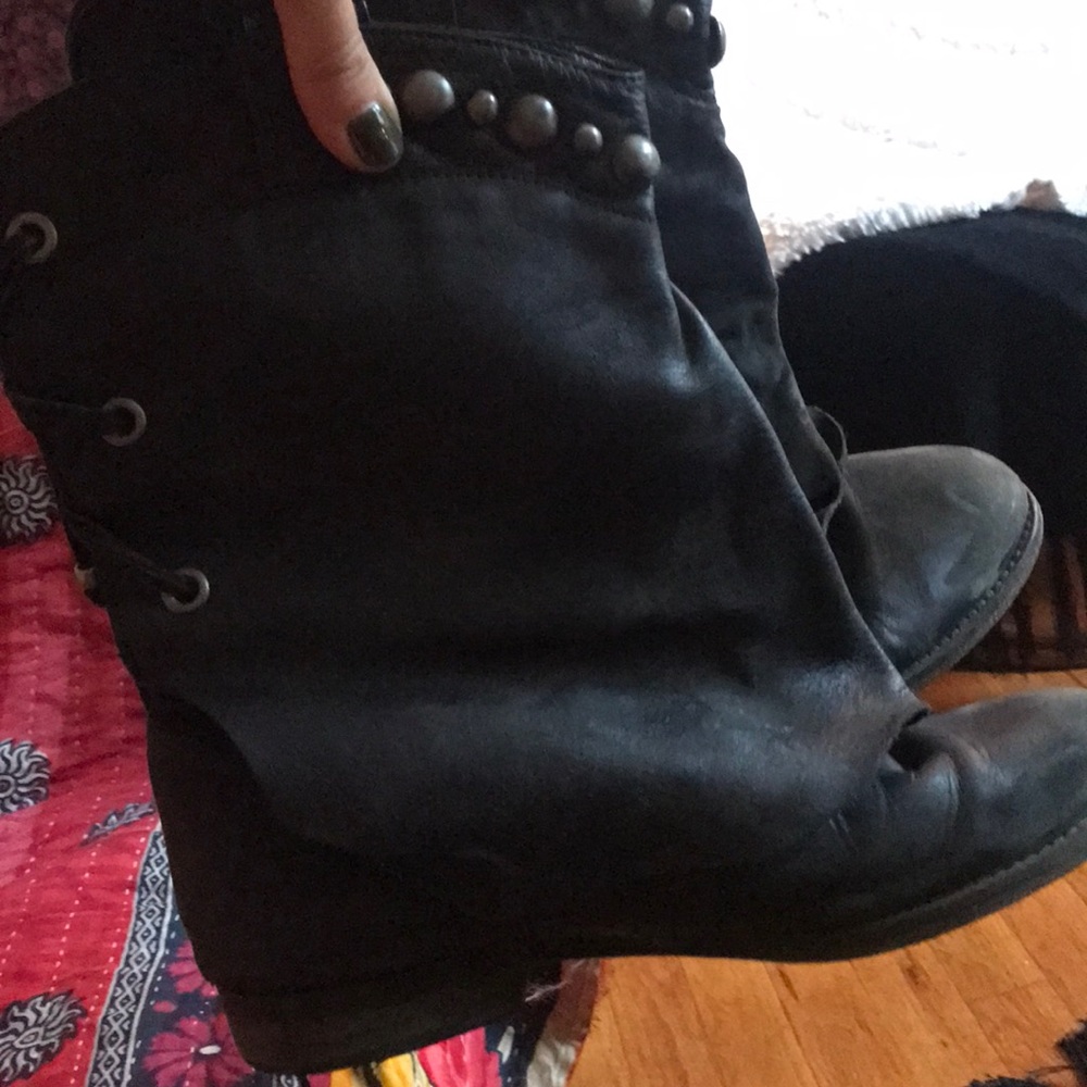Size 39 euro.   Free people black leather boots